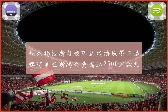 帕尔梅拉斯与狼队达成协议签下边锋阿里亚斯转会费高达2500万欧元